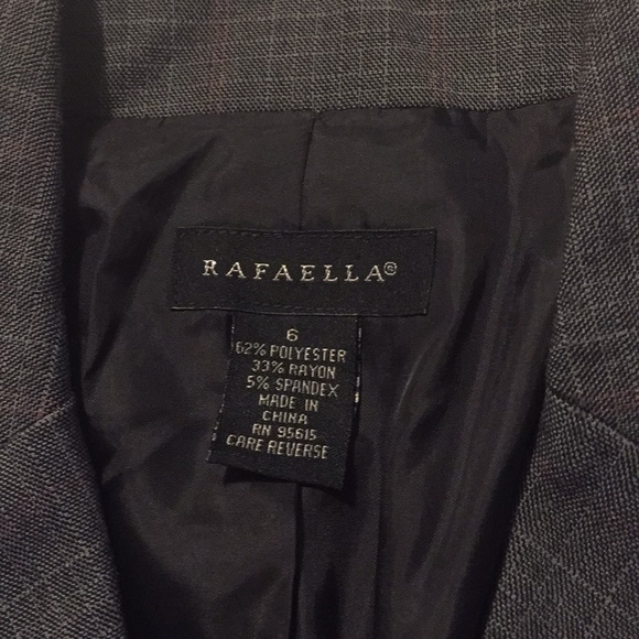 Rafaella Gray Blazer w/ Red & White plaid pattern - Picture 2 of 7